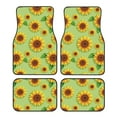 thumbnail image 1 of Kdxio Sunflower Leaves Print Car Floor Mats Universal SUV Front Rear Floor Foot Mats 4-Piece Full Set with Non-Slip Rubber Backing Car Accessories for Most Cars, 1 of 7