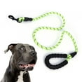 thumbnail image 3 of Correa para tirar de mascotas, cadena reflectante de nailon para perros, cuerda de seguridad para cachorros, perros medianos y grandes, para correr, caminar y entrenar, color verde, 3 of 11