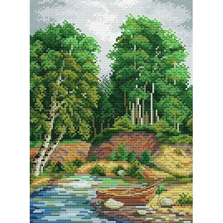 UPC: 4627077369555 | On The River Bank SM-132 Counted Cross-Stitch Kit by MP Studia
