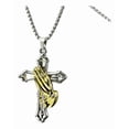 thumbnail image 1 of Collar Cruz Con Manos Que Oran Acero Inoxidable Para Hombre Xtellar plateado, 1 of 4
