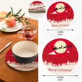 thumbnail image 3 of GZHJMY Red Merry Father Christmas House Trivets Pot Holders Set of 2, Hot Pads, Table Mats,Placemats Set for Cooking and Baking, Cotton Braided Hot Pads, 7.09"+9.45", 3 of 7