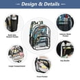 thumbnail image 5 of PVC Transparent Backpack Stylish & Durable Clear Backpack Perfect for School, Travel and Outings Stained Glass Dragon, 5 of 7