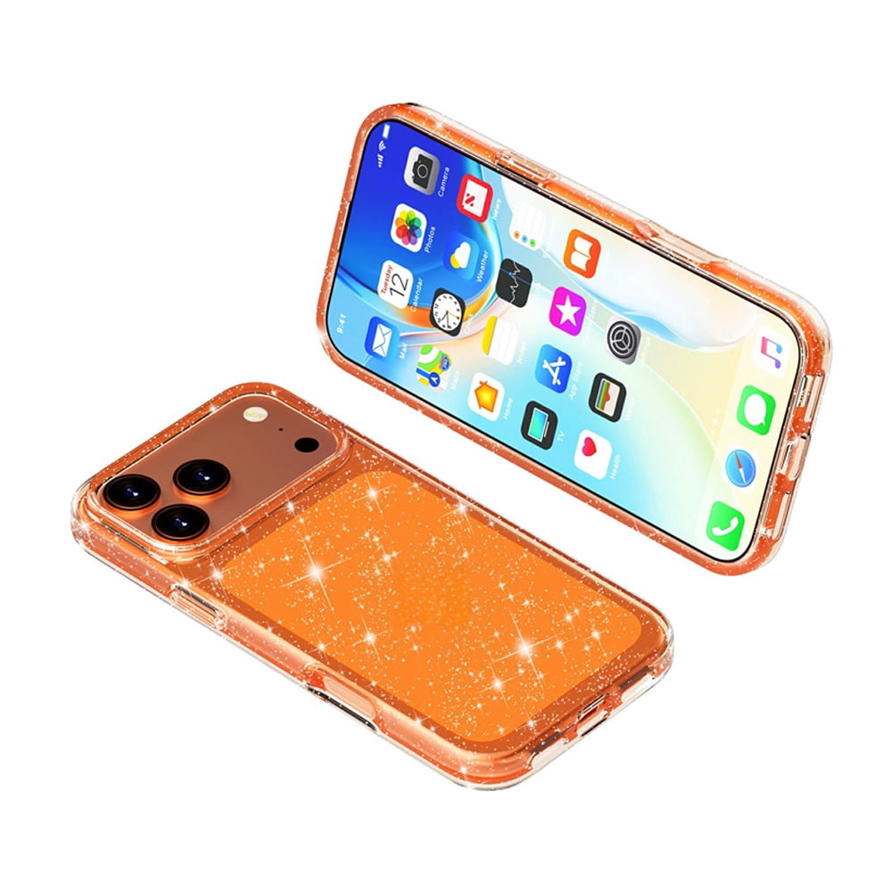 Transparent Color Case for iPhone 17 Pro - Sparkle Orange