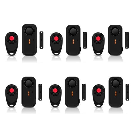 NineLeaf Door Alarm When Opened 108dB Sliding Door Alarms and Sensors for Home Security Wireless Burglar Alarm with Remote for Apartment Business Office Entry IP66 Waterproof 4 Volume Levels 6Pcs