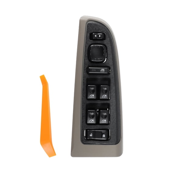 15883323 Front Left Driver Side Door Lock Master Power Window Switch & Brown Bezel Cover for Chevrolet Avalanche Silverado Suburban Tahoe for GMC Sierra Yukon for Cadillac Escalade