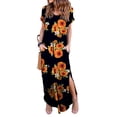 thumbnail image 2 of gakvbuo Summer Dresses for Women 2022 Plus Size Dress Casual Dress Solid Color/Floral Loose Boho Dresses Short Sleeve Maxi Dresses With Pockets, 2 of 9