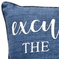 thumbnail image 2 of Jordan Manufacturing 18" x 18" Blue and White Excuse The Mess Novelty Square Reversible Decorative Throw Pillow with Welt, 2 of 4