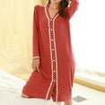 thumbnail image 4 of Kadahis Womens Nightgown, Womens Round Neck Loungewear Sleep Dress Casual Loose Caftan Modal Long Night, 4 of 7