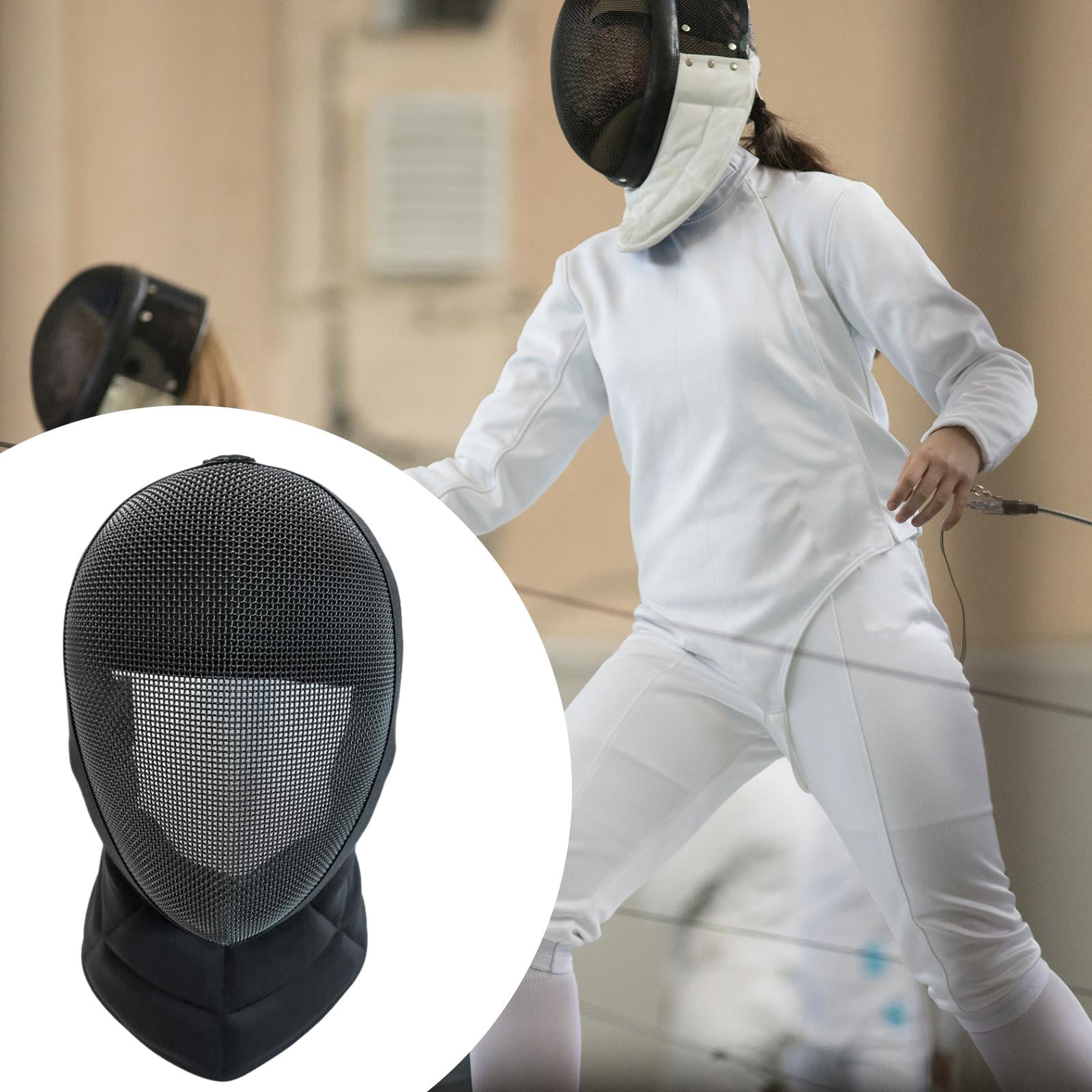 Masque D'escrime Professionnel - Noir, Acier Carbone, Respirant Et Amovible, Protection épée