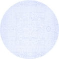 thumbnail image 1 of Ahgly Company Machine Washable Indoor Round Solid Blue Modern Area Rugs, 6' Round, 1 of 4