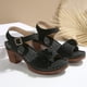 thumbnail image 5 of WILLBEST Sandalias De Verano Para Mujer, Con Flores Lisas, Hebilla Y Correa, Informales, Con Punta Abierta Y Tacones Cuadrados, Cómodas Sandalias De Playa, 5 of 8