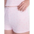 thumbnail image 4 of No Boundaries Sleep Top and Shorts Pajama Set, 2-Piece, Women’s XXS-3X, 4 of 5