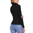 thumbnail image 3 of Suéteres de manga larga para mujeres, cuello de tortuga falso, casuales, de moda, ajustados, camiseta de cachemira, suéter pullover, XL, negro, 3 of 6