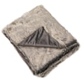 thumbnail image 4 of Northlight Plush Dual-Tone Faux Fur Throw Blanket - 50" x 60" - Ash Gray and Cream, 4 of 9