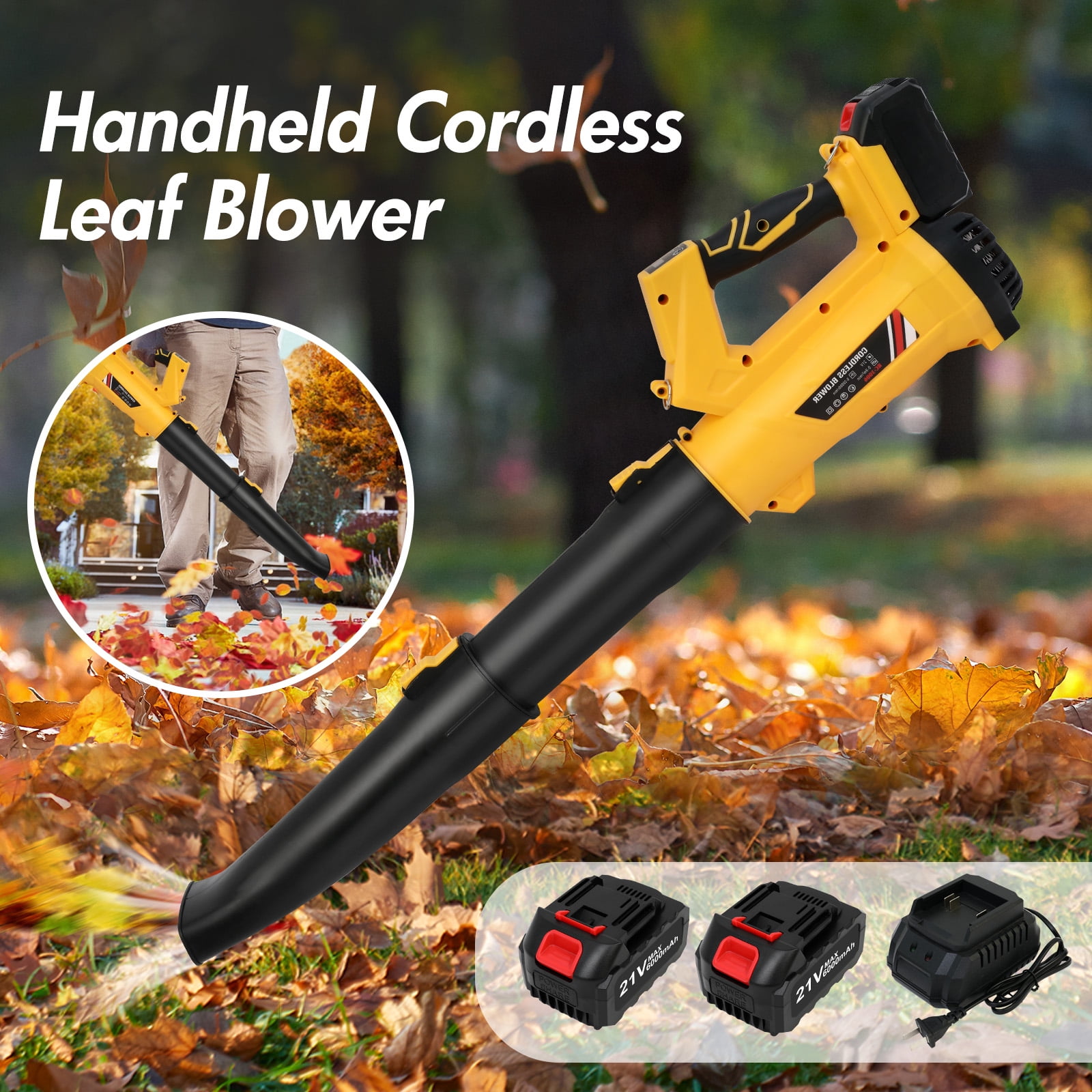 Hyper Efficiency Combo Kit, Cordless Grass Trimmer and Leaf Blower, Weed Lawn Edger Eater with Upgraded Wheels, Lightweight Leaf Blower with Adjustable Speeds