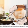 thumbnail image 4 of Pioneer Flower Floral Print Pattern Oven Mitt 2-Pack Set, Heat Resistant Kitchen Gloves, 7.7" X 12", 4 of 6