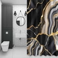 thumbnail image 4 of Black Gold Marble Shower Curtain for Bathroom Decor, Glitter Geometric Marble Foil Texture Waterproof Fabric Shower Curtain, 36"x72" Set with 12 Hooks, 4 of 9