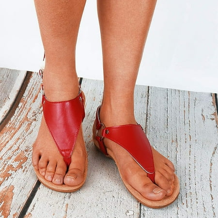 CHOII Clearance Womens Sandals Flip Flops for Women Women s Orthopedic Sandals Wedge Flip-flops Outer Beach Sandals Comfortable Shoes With Ergonomic Soles Thong Sandals Yellow/8.5