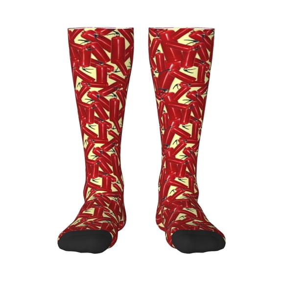 Logiee Fire Extinguisher Print Gift Stocking Stuffers,Adult Stockings,Novelty Socks,Funny Socks Birthday Running Walking Sleeping