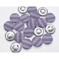 thumbnail image 4 of IBA Indianbeautifulart Purple 2 Hole Stripe & Semi Circle Geometric Shirting Buttons Canvas Fabric Covered Buttons&nbsp;Cloth Embellishments For Scrapbooking Pack Of 50, 4 of 7