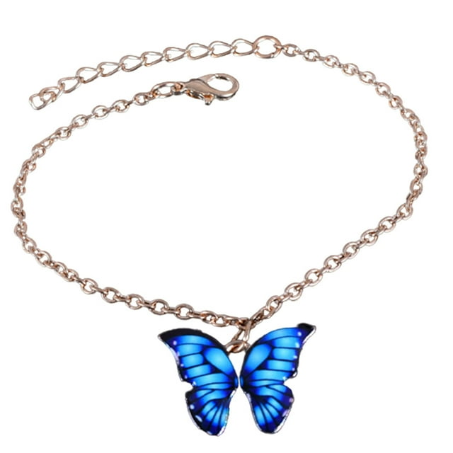 HEVIRGO Bracelet Pendentif Papillon Multicolore Élégant pour Femmes Bijou Cadeau