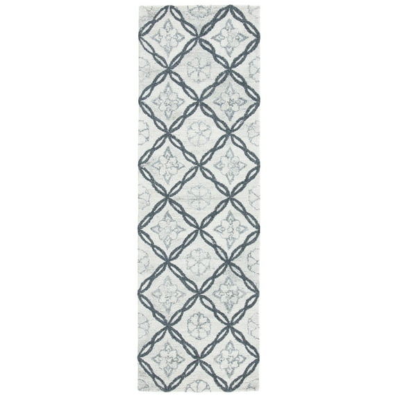 SAFAVIEH Marquee Anthony Geometric Runner Rug, Ivory/Grey, 2'6" x 8'