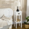thumbnail image 4 of HOMCOM 2-Tier Side Table with Drawer Shelf, End Table, White, 4 of 9