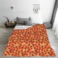 thumbnail image 5 of Honeii Pizza Print Fleece Blanket - Throw Blanket for Bed, Sofa, Couch, Camping, and Travel , Microplush Ultra Soft Warm Blanket-40"x30", 5 of 7