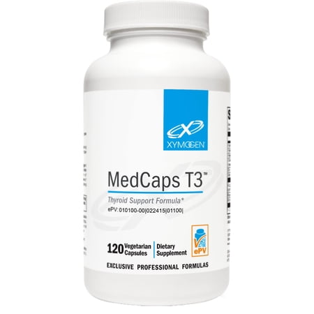 XYMOGEN MedCaps T3 - Supports Thyroid Hormone & Metabolism - Ashwagandha, Guggul, Zinc & Selenium - Vegetarian, Gluten-Free & Non-GMO - 120 Capsules