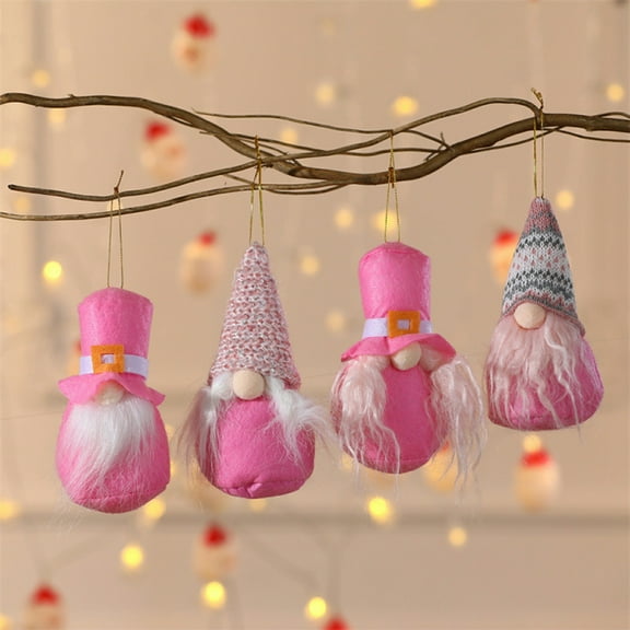 Snowflake Christmas Ornament Set - Mini Fabric Santa Gnome Doll Decor for Tree, Wall, Party Favors & Gifts (6x3 in) as show