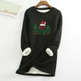 thumbnail image 3 of Tbopshirt Womens Hoodless Sweatshirts,Plus Size Essential Crewneck Sweatshirts Christmas Women's Round Neck Pocket Thickened Plush Warm Long Sleeve Tops, 3 of 5