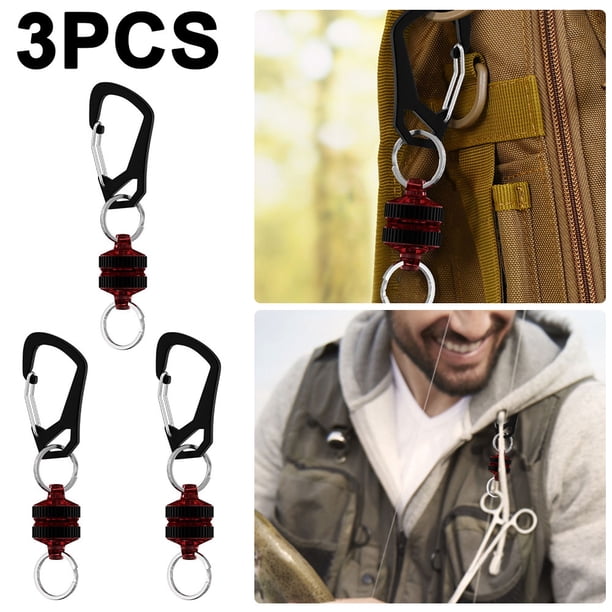 JShteea Retractor Red Pesca Con Mosca Con Accesorios Pesca Con Clip Mosquetón (rojo)