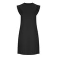 thumbnail image 5 of Casual Tunic Mini Dresses for Women 2026 Summer Solid Loose Crew Neck Sleeveless Beach Sundress with Pockets, 5 of 5