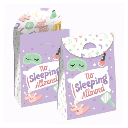 

Big Dot of Happiness Pajama Slumber Party - Girls Sleepover Birthday Gift Favor Bags - Party Goodie Boxes - Set of 12