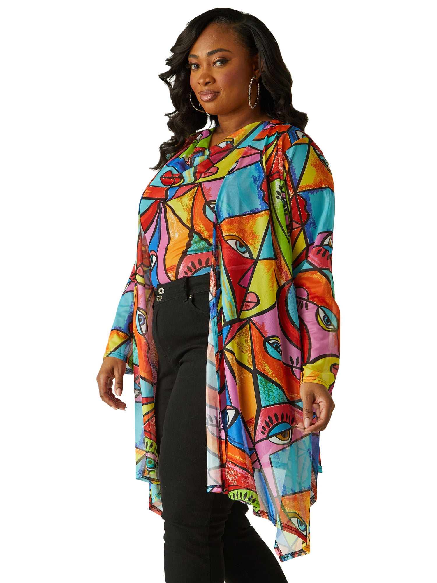 Ashley Stewart Women's Plus Printed Collared Shrug, Sizes 10/12-26/28