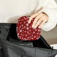 thumbnail image 6 of Sanitary Napkin Storage Bag for Girls Women, Portable First Period Pads Bag Tampons Holder Girls Travel Makeup Bag, Large Capacity Christmas Seamless Snowflakes Red White Snow Winter, 6 of 6