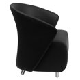 thumbnail image 5 of Chaise longue en cuir noir à dossier demi-tonneau courbé, 5 of 5
