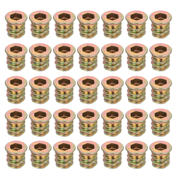 38Pcs Threaded Inserts Nuts, M5x10mm Hex Socket Drive Nut Inserts for Wood