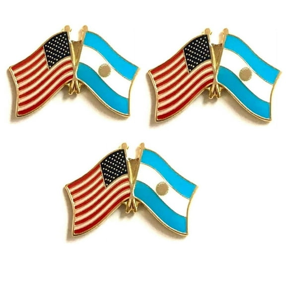 Argentina and American Flag Friendship Lapel Pin - Pack of 3