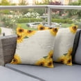 thumbnail image 4 of Sunflower Pillow Covers 2 Pack Country Yellow Sunflowers Floral Leaf Vintage Letter Background Pillowcase Waterproof Outdoor Throw Pillow Cover for Patio Garden Square Cushion 20”x20”, 4 of 9