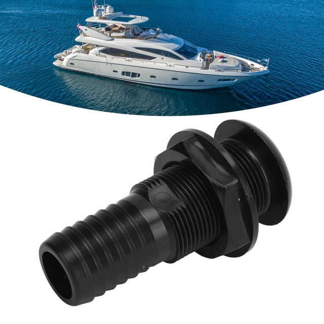 Thru Hull Fitting, ABS Plastic 29mm Boat Through Hull Connector Boat Plumbing Fittings Accessory, Boat Drain Outlet Plug Hose Connector for Rvs Yachts