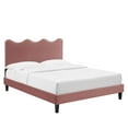 thumbnail image 2 of Modway Current Performance Velvet Full Platform Bed in Dusty Rose, 2 of 10