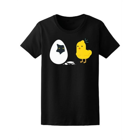 Cute Chicken And Broken Egg T-Shirt Women -Image by Shutterstock, Female Large