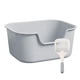 thumbnail image 1 of Caja de arena para gatos con tapa abierta, inodoro a prueba de salpicaduras para gatos. Gris, 1 of 9
