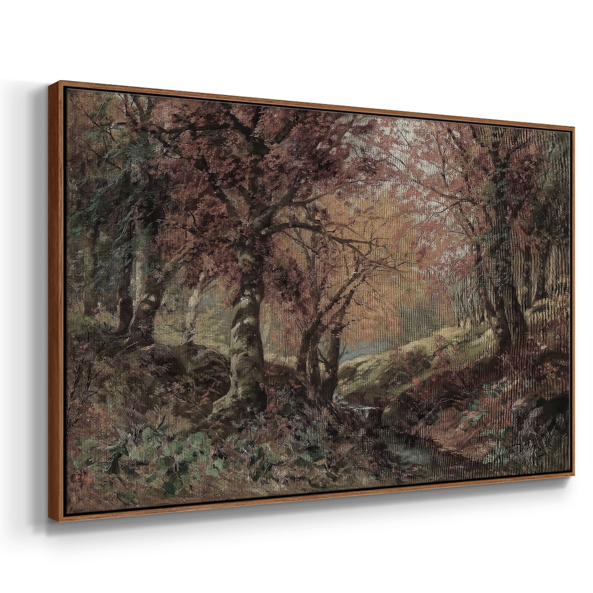 Vintage Landscape-CCCXCI By Wexford Home Framed in Walnut Wood Gallery Wrapped Canvas 25 in. x 37 in.