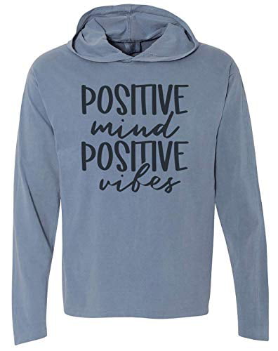 7 ate 9 Apparel Unisex Positive Mind and Vibes Blue Hoodie