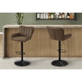 thumbnail image 2 of Monarch Specialties - Barstool, Set Of 2, Swivel, Adjustable, Bar Height, Counter Height, Kitchen, Brown Leather Look, Black Metal, Contemporary, Modern, 2 of 5