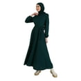 thumbnail image 2 of Belt Detailed Modest Dress Emerald Green, 2 of 5
