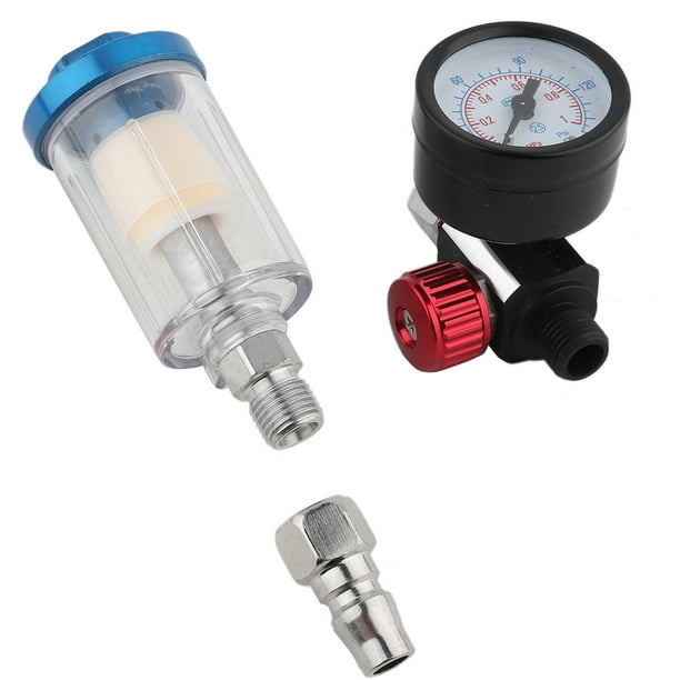Regulador de presión de entrada de aire de 1/4 pulg. en línea Filtro separador de aceite y agua Herramienta para pistola rociadora