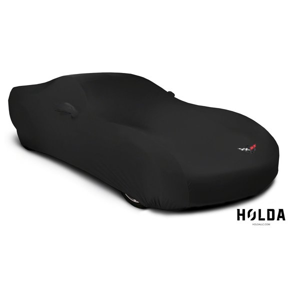 Holda HKPVMF Custom Car Cover SuperStretch Black for C5 Corvette 1997-2004 with C5 Flag licensed color logo